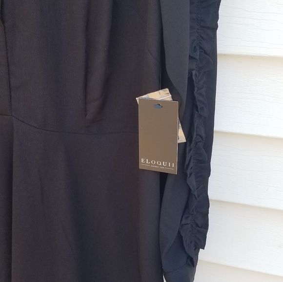 ELOQUII RUFFLE SLEEVE DRESS - Picture 8 of 12